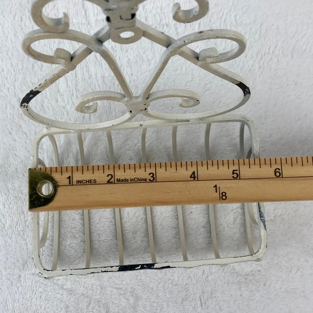Shabby Chic Vintage-Style Metal Wall Soap Holder 8.5” x 5.5”